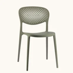 Abby Connubia® Chaise de jardin empilable en polypropylène recyclé avec dossier microperforé