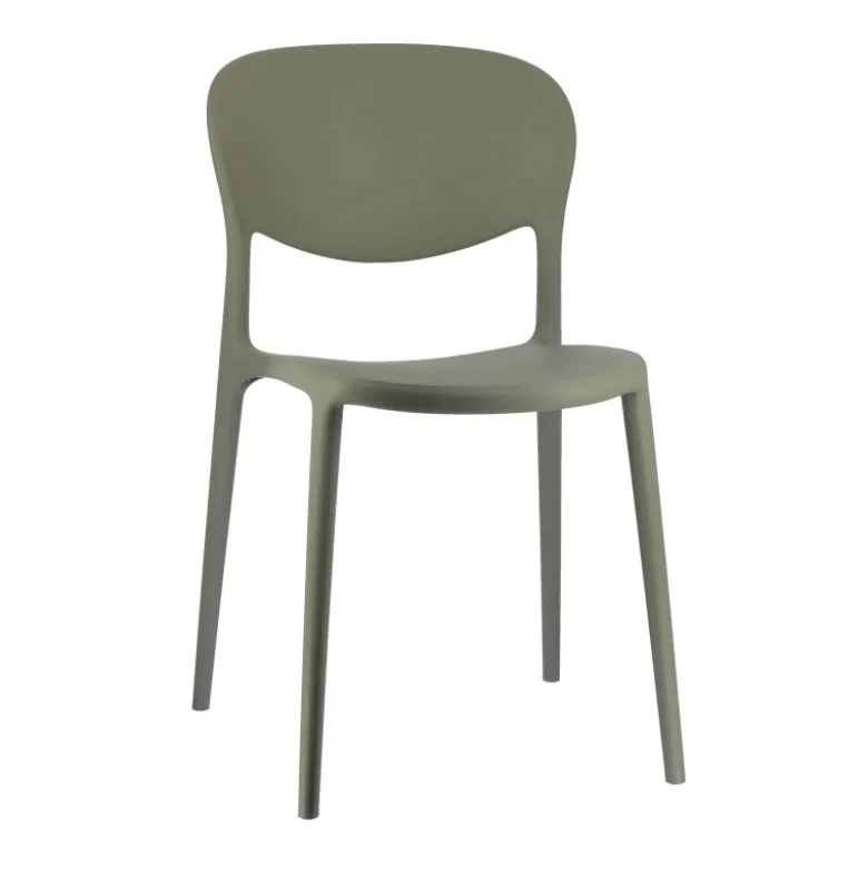 Abby Connubia® Chaise italienne empilable en polypropylène recyclé sans accoudoirs