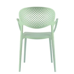 Abby Connubia® Fauteuil empilable en polypropylène recyclé avec dossier microperforé