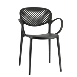 Abby Connubia® Fauteuil empilable en polypropylène recyclé avec dossier microperforé