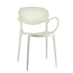 Abby Connubia® Fauteuil empilable en polypropylène recyclé avec dossier microperforé