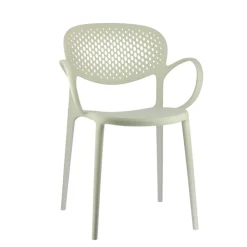 Abby Connubia® Fauteuil empilable en polypropylène recyclé avec dossier microperforé
