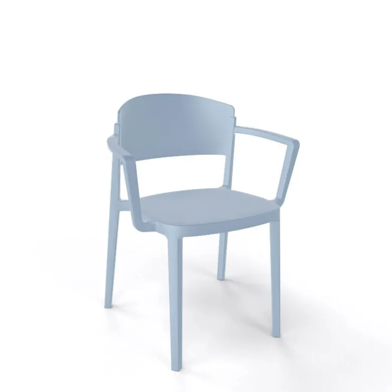 Abuela B Chaise avec accoudoirs empilable en technopolymère
