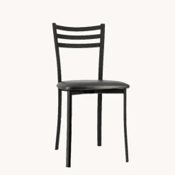 Ace 1320 Chaise de cuisine en métal avec assise en simili rembourrée