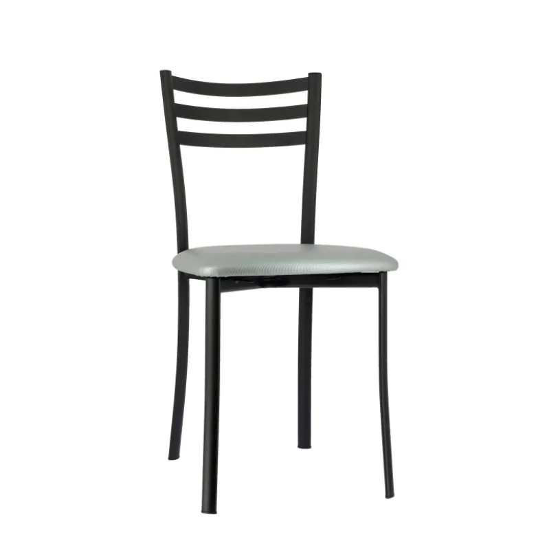 Ace 1320 Chaise de cuisine en métal avec assise en simili rembourrée