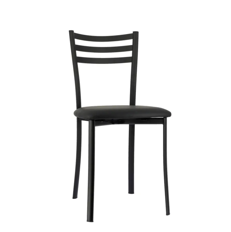 Ace 1320 Chaise de cuisine en métal avec assise en simili rembourrée