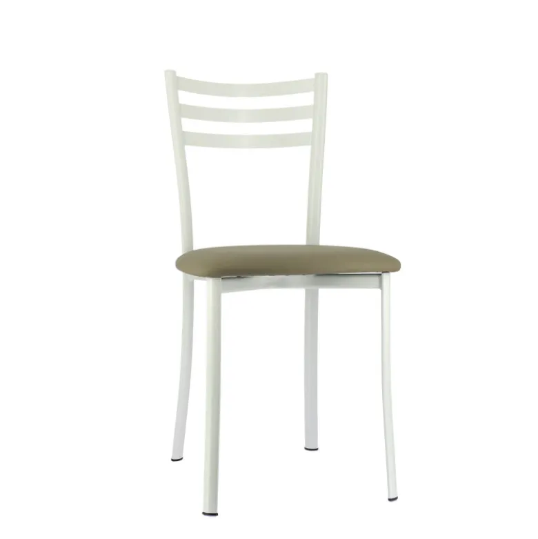 Ace 1320 Chaise de cuisine en métal avec assise en simili rembourrée