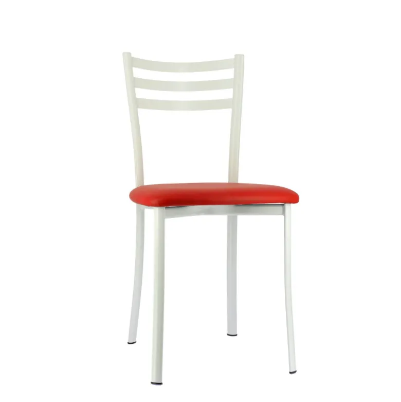 Ace 1320 Chaise de cuisine en métal avec assise en simili rembourrée