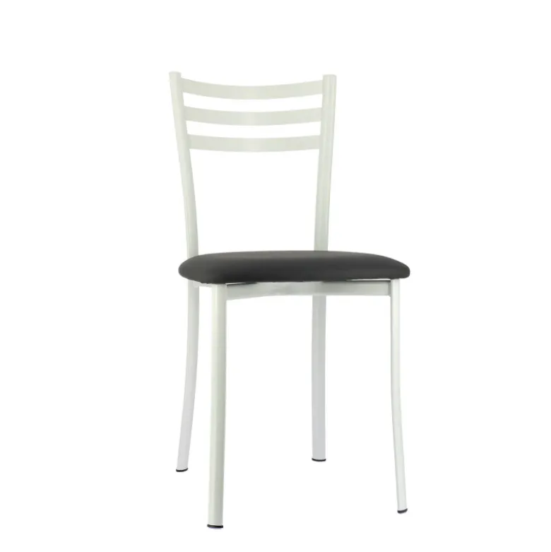 Ace 1320 Chaise de cuisine en métal avec assise en simili rembourrée