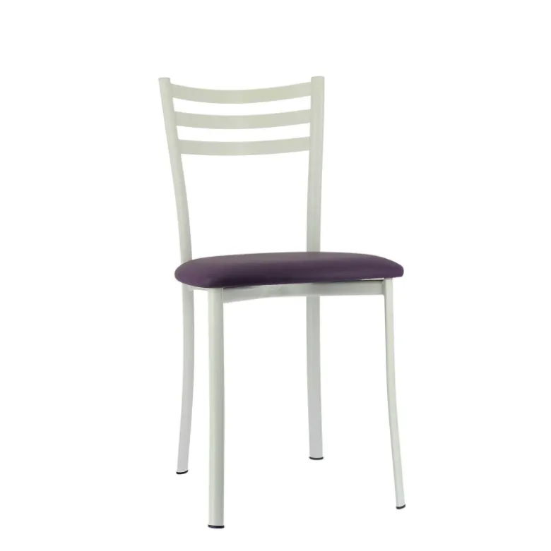 Ace 1320 Chaise de cuisine en métal avec assise en simili rembourrée