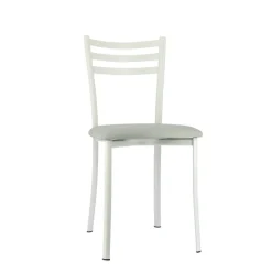 Ace 1320 Chaise de cuisine en métal avec assise en simili rembourrée