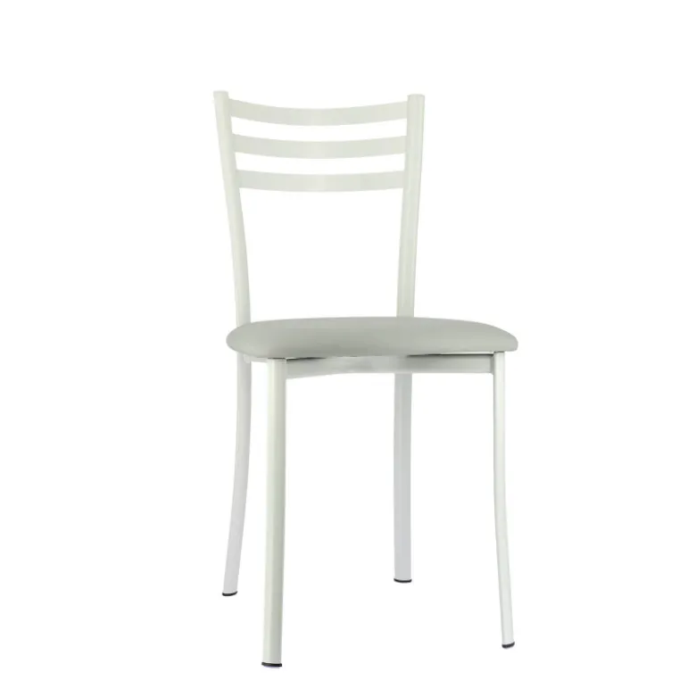 Ace 1320 Chaise de cuisine en métal avec assise en simili rembourrée