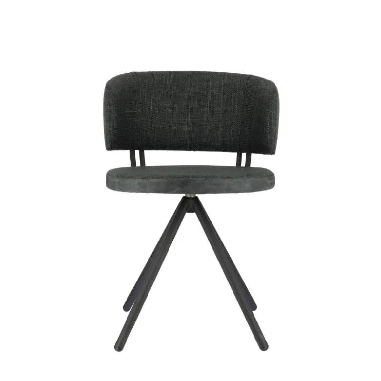 Adagio Chaise moderne pivotante en tissu et pieds métal