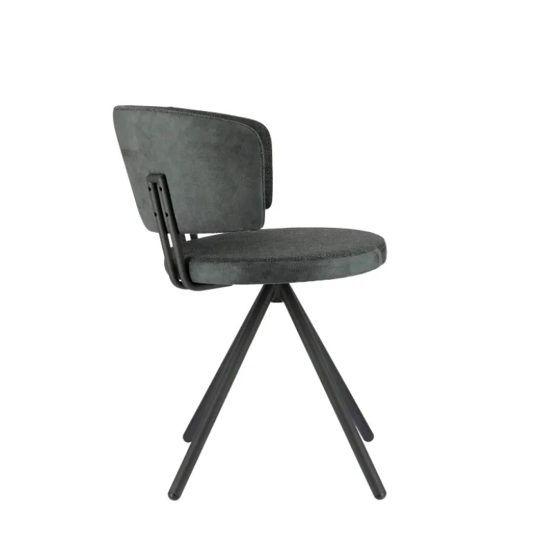 Adagio Chaise moderne pivotante en tissu et pieds métal
