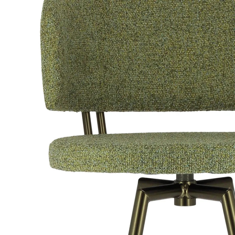 Adagio Tabouret de bar moderne pivotant en tissu et pieds métal