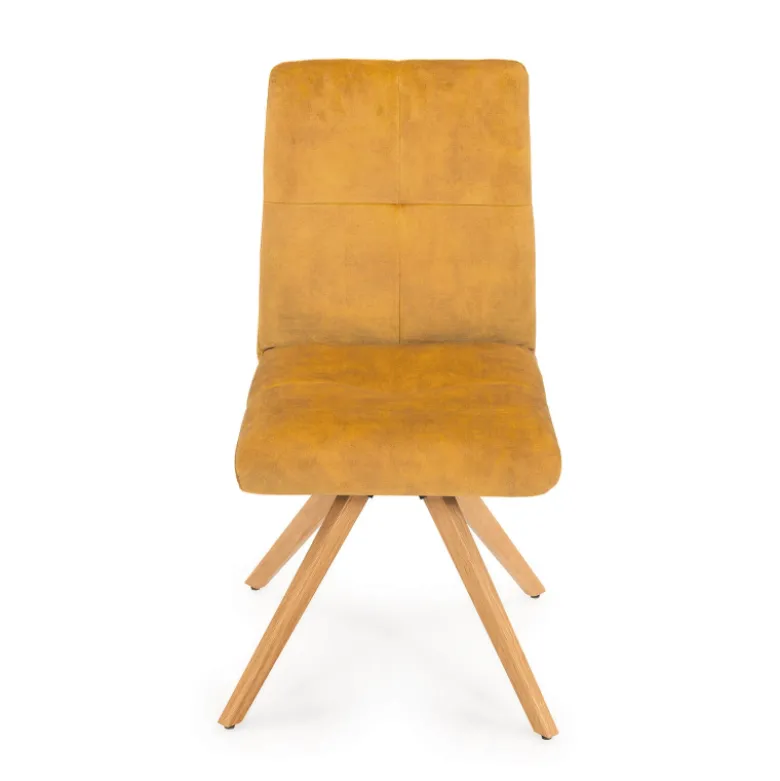 Adèle Chaise confortable en tissu pieds bois