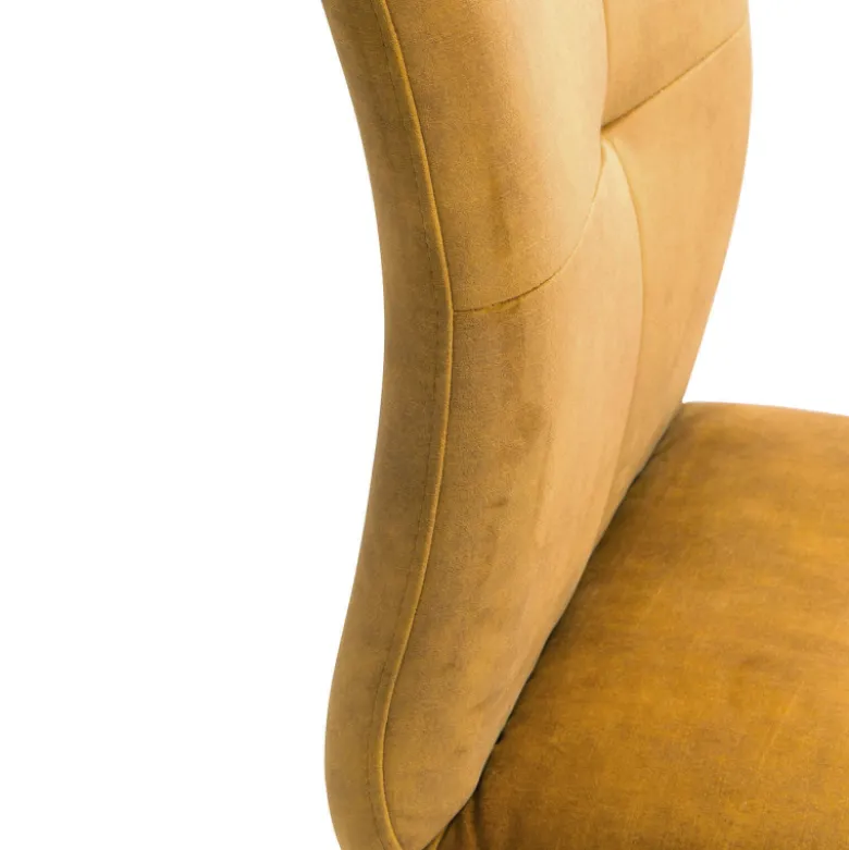 Adèle Chaise confortable en tissu pieds bois