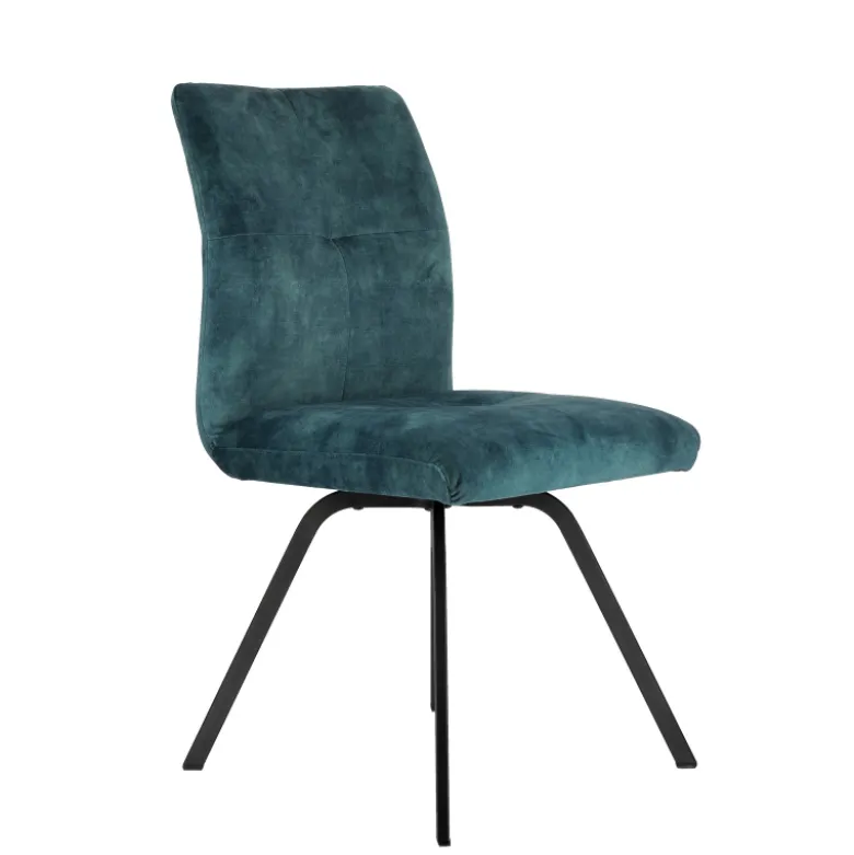 Adèle Chaise confortable moderne en tissu avec pieds en métal