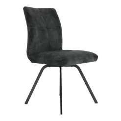 Adèle Chaise en tissu pivotante confortable avec pieds en métal