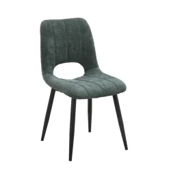 AgatheChaise cosy en tissu avec pieds en métal noir