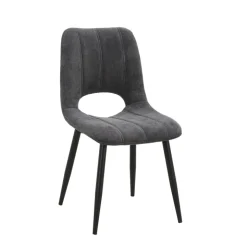 AgatheChaise cosy en tissu avec pieds en métal noir