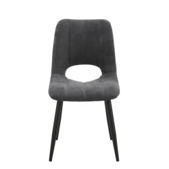 AgatheChaise cosy en tissu avec pieds en métal noir