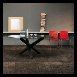 Aikido Sovet® Table de salle à manger ovale design en verre