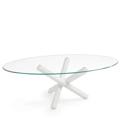 Aikido Sovet® Table de salle à manger ovale design en verre