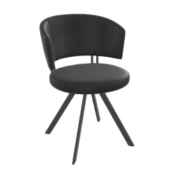 Allure Chaise design confortable pivotante en simili avec pieds en métal