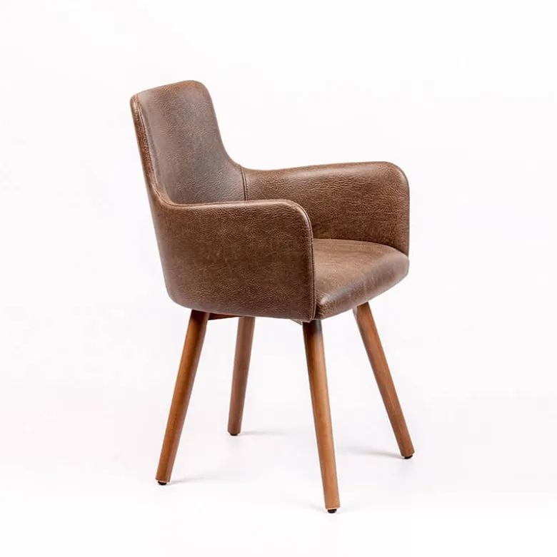 Anders Fauteuil rembourré avec pieds bois