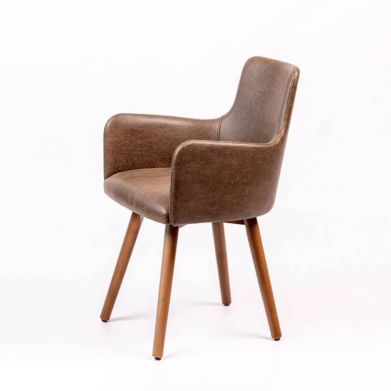 Anders Fauteuil rembourré avec pieds bois
