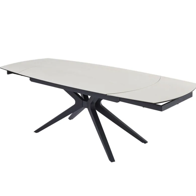 AngèleTable moderne extensible en céramique pieds métal