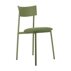 Anémone Carrier® Chaise française avec assise en tissu rembourrée et dossier métal