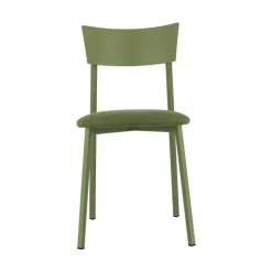 Anémone Carrier® Chaise française avec assise en tissu rembourrée et dossier métal