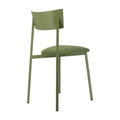 Anémone Carrier® Chaise française avec assise en tissu rembourrée et dossier métal