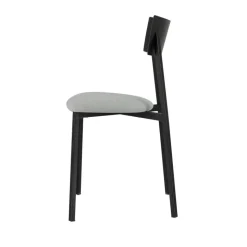 Anémone Carrier® Chaise française avec assise en tissu rembourrée et dossier métal