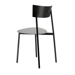 Anémone Carrier® Chaise française avec assise en tissu rembourrée et dossier métal