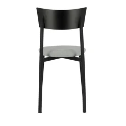 Anémone Carrier® Chaise française avec assise en tissu rembourrée et dossier métal