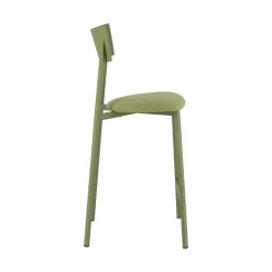Anémone Carrier® Tabouret snack français avec assise en tissu rembourrée et dossier métal