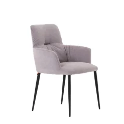 Aura Mobitec® Chaise avec accoudoirs moderne tissu et pieds en métal