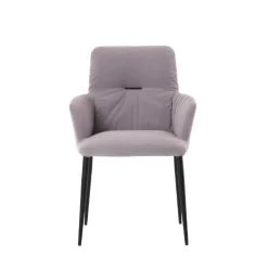 Aura Mobitec® Chaise avec accoudoirs moderne tissu et pieds en métal