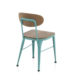 Austin Chaise industrielle vintage en bois et métal