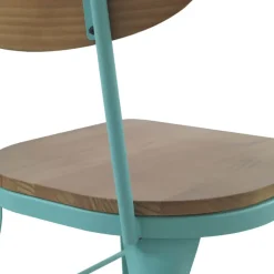 Austin Chaise industrielle vintage en bois et métal