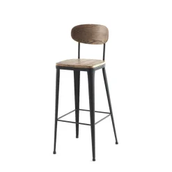 Austin Tabouret îlot central en bois et métal