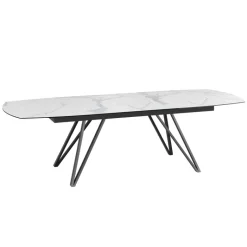 BabyloneTable en céramique extensible avec pieds design en métal noir