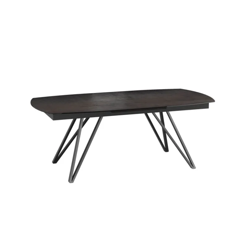 BabyloneTable en céramique extensible avec pieds design en métal noir