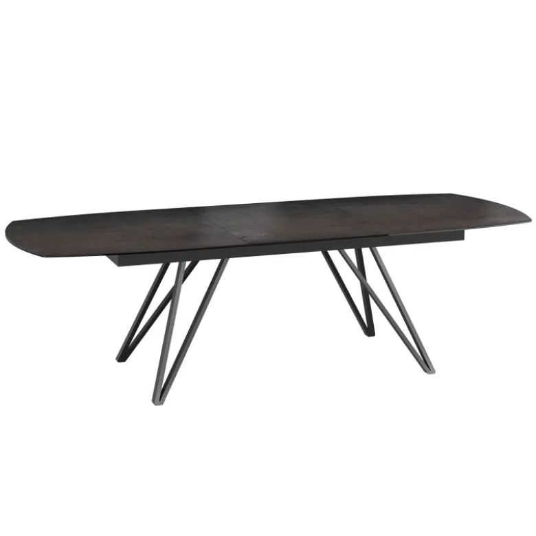 BabyloneTable en céramique extensible avec pieds design en métal noir