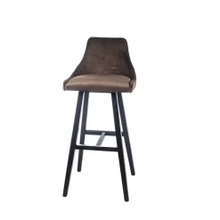 BarLars line Tabouret hauteur 80 cm moderne coque tissu dos matelassé