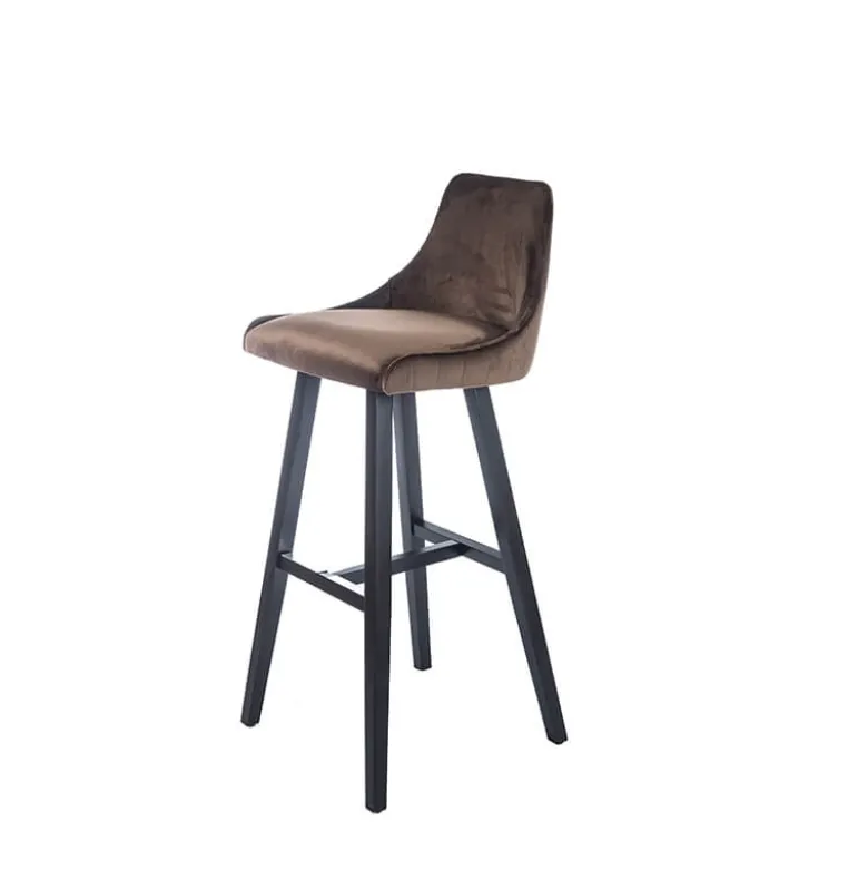 BarLars line Tabouret hauteur 80 cm moderne coque tissu dos matelassé
