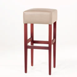 BarMax Tabouret de bar sans dossier en synthétique et bois